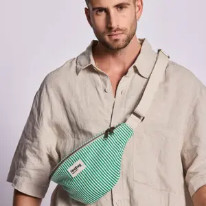Sac banane Olivia Rayures Fines Vert