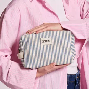 Trousse de toilette Leon Rayures Fines Bleu