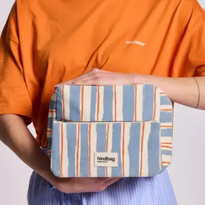 Trousse de toilette XL Alix Rayures Larges Bleu