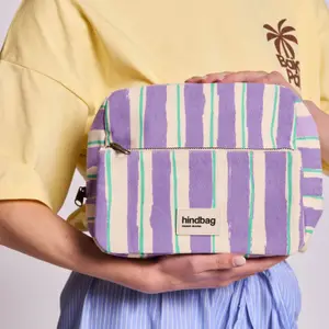 Trousse de toilette XL Alix Rayures Larges Violet