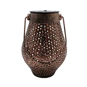 Lanterne solaire décorative en métal Doty coloris cuivre H.17cm Lumisky