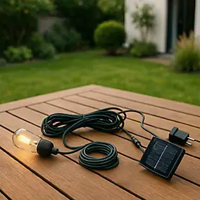 Câble solaire LED pour suspension 600 lm noir IP64 5 m Lumisky Enna