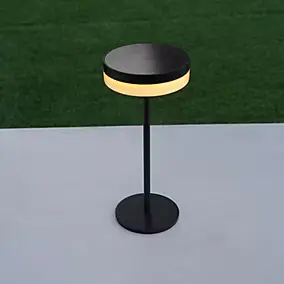 Lampe à poser extérieur solaire rechargeable USB aluminium noir H.27 cm 4W IP44 Lumisky Vivia