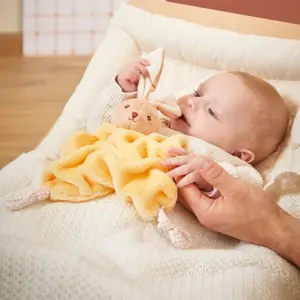 Doudou plat Lapin jaune