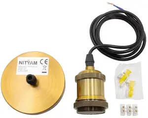 Suspension vintage vieil or E27 IP20
