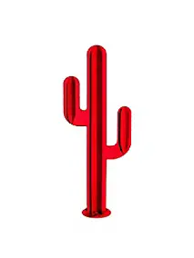 Cactus 3 branches décoratif rouge en métal H. 170 cm