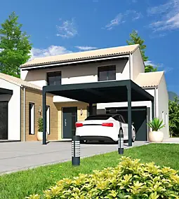 Pergola solaire autoportante aluminium gris 3,49 x 3,5 m Sunstyl