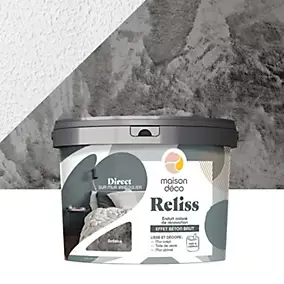 Enduit de rénovation coloré effet béton brut Maison Déco Reliss gris ardoise 15kg