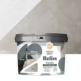 Enduit coloré de rénovation effet béton brut Maison Déco Reliss silex 15KG