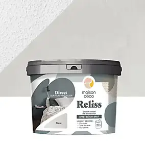 Enduit coloré de rénovation effet béton brut Maison Déco Reliss pierre 15KG