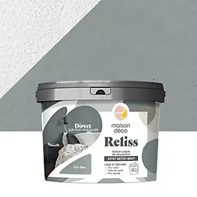 Enduit coloré de rénovation effet béton brut Maison Déco Reliss gris 15KG