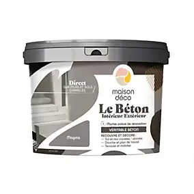 Enduit décoratif Le béton intérieur, extérieur Maison déco gris magma 5kg