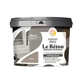 Enduit décoratif Le béton intérieur, extérieur Maison déco gris nickel 5kg