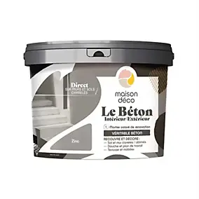 Enduit décoratif Le béton intérieur, extérieur Maison déco gris zinc 5kg