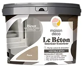 Enduit décoratif Le béton intérieur, extérieur Maison déco beige pierre 5kg