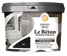 Enduit décoratif Le béton intérieur, extérieur Maison déco noir 5kg