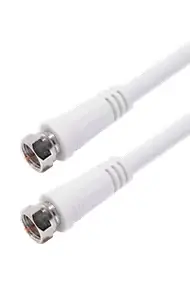 Cordon F 7mm mâle / F 7 mm mâle - blanc connecteurs plaqués nickel 5 m - Erard