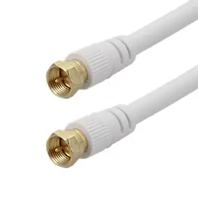 Cordon F 7 mm mâle / F 7 mm mâle - blanc connecteurs plaqués or 1,5 m - Erard