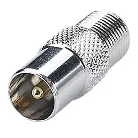 Adaptateur -F 7 mm femelle / TV 9.52 mm mâle - connecteurs plaqués nickel - Erard