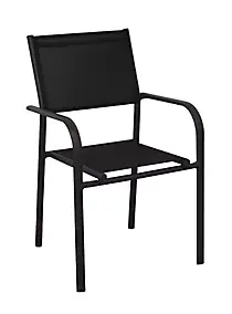 Fauteuil de jardin Proloisirs Duca en aluminium - Coloris châssis graphite, assise noire - Hauteur 87 cm