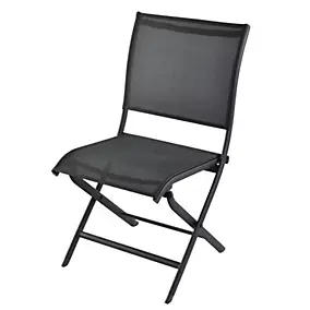 Chaise de jardin en aluminium graphite effet bbm Proloisirs Élégance