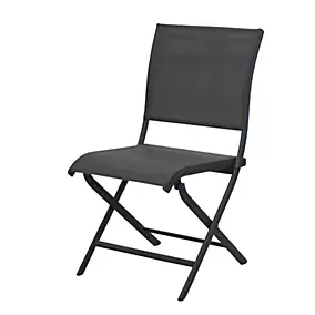 Chaise de jardin en aluminium graphite Proloisirs Élégance