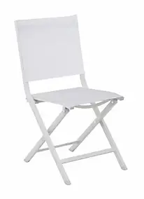 Chaise de jardin pliante Thema Proloisirs l.45 x P.53 x H.89 cm blanc chiné