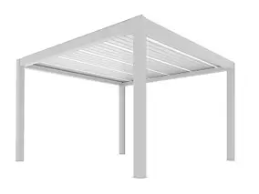 Pergola bioclimatique autoportante Summer L.4X l.4m blanc