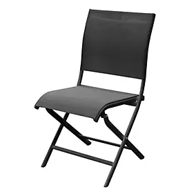 Chaise de jardin en aluminium graphite effet chevron Proloisirs Élégance