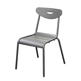 Chaise de jardin en aluminium gris Proloisirs Smiley