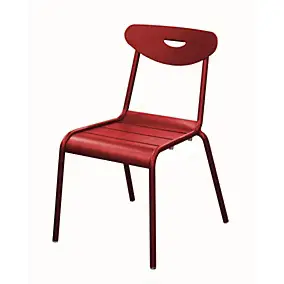 Chaise de jardin en aluminium rouge Proloisirs Smiley