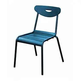 Chaise de jardin en aluminium bleu Proloisirs Smiley