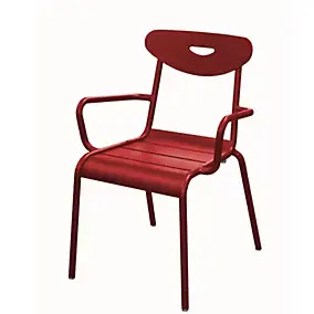 Fauteuil de jardin empilable aluminium rouge ProLoisirs Smiley