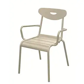 Fauteuil de jardin empilable aluminium crème ProLoisirs Smiley