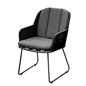 Fauteuil de jardin acier et polyester graphite ProLoisirs Carma