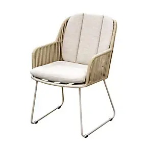 Fauteuil de jardin acier et polyester crème ProLoisirs Carma