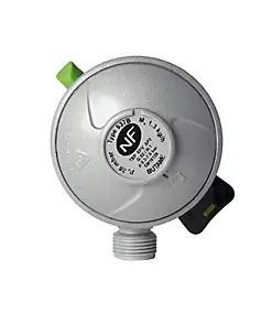 Détendeur sécurité Quick On pour bouteille butane 6-10 kg, ø20 mm, 1.3 kg/h - 28 mb