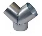 Raccord en Y en acier galvanisé - Ø 125 mm