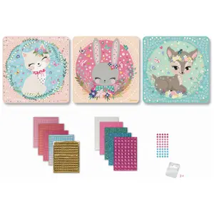 Coffret 3 mosaïques Animaux mignons