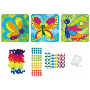 Coffret 3 tableaux Pompoms Papillons