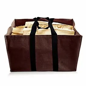Sac à bûches en toile de jute chocolat 100 kg