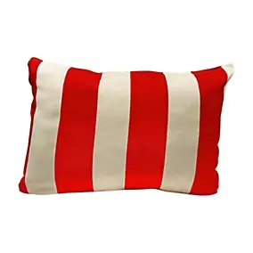 Coussin d'extérieur rectangulaire rayé terracotta 45 x 30 x 12 cm Tendances et Créations