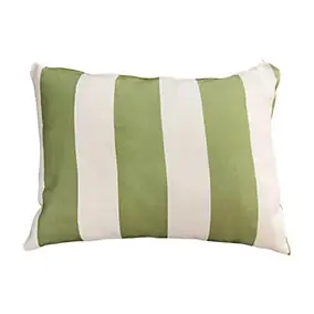 Coussin d'extérieur rectangulaire rayé vert 45 x 30 x 12 cm Tendances et Créations