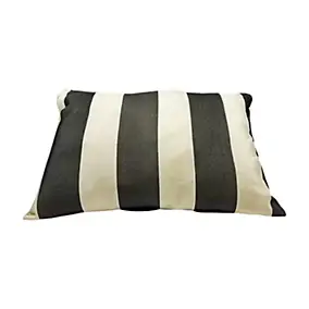 Coussin d'extérieur rectangulaire rayé anthracite 45 x 30 x 12 cm Tendances et Créations