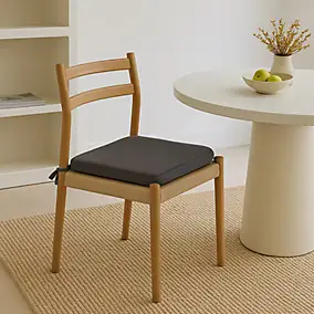 Galette de chaise carrée Aqua carbone 42 x 42 cm