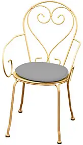 Galette de chaise ronde Peps gris perle ø38 cm, ép.30 mm