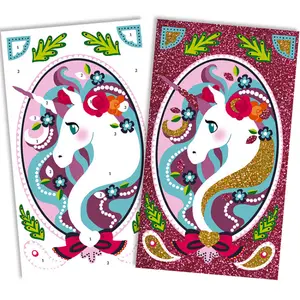 Cartes à pailleter Licornes Les ateliers du calme