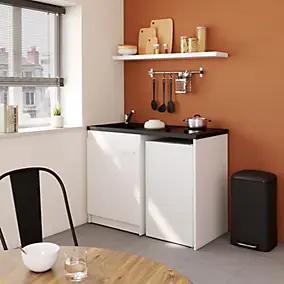 Kitchenette complète vitrocéramique blanc H. 94,5 x l. 120 cm