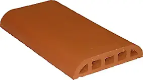 Dessus de muret arrondi 40 x 23 cm rouge