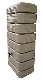 Récupérateur d'eau rectangulaire Belli Dune 320L l.60 x H.145 cm grège avec niveau d'eau